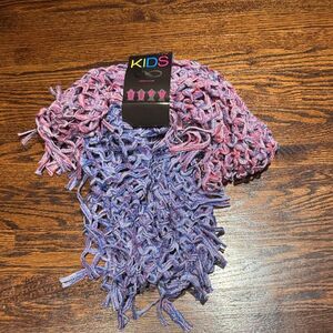 Kids Vibrant Pink and Purple Knitted Scarf